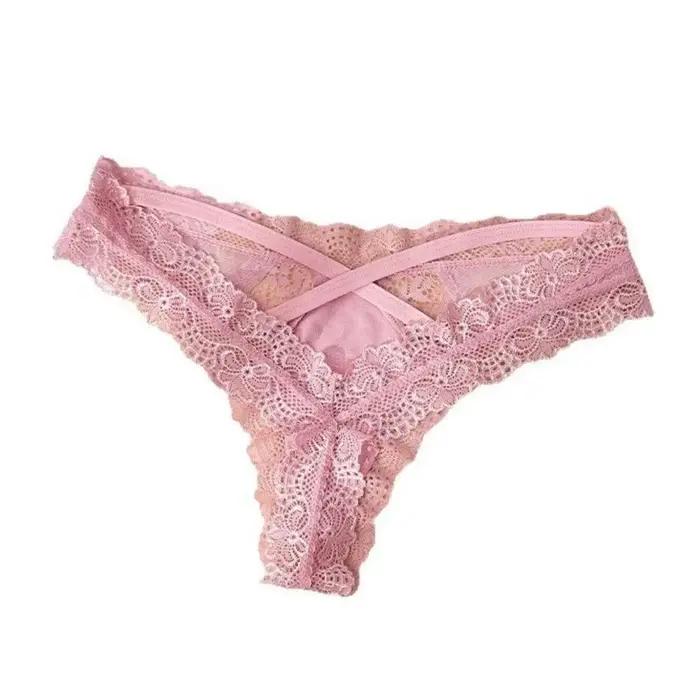 Lingerie féminine : Culottes et strings en dentelle, taille basse, sans couture, respirants, ajourés
