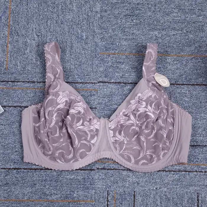 Soutien-gorge minimiseur respirant pour femme, couverture complète, armatures non rembourrées, brode