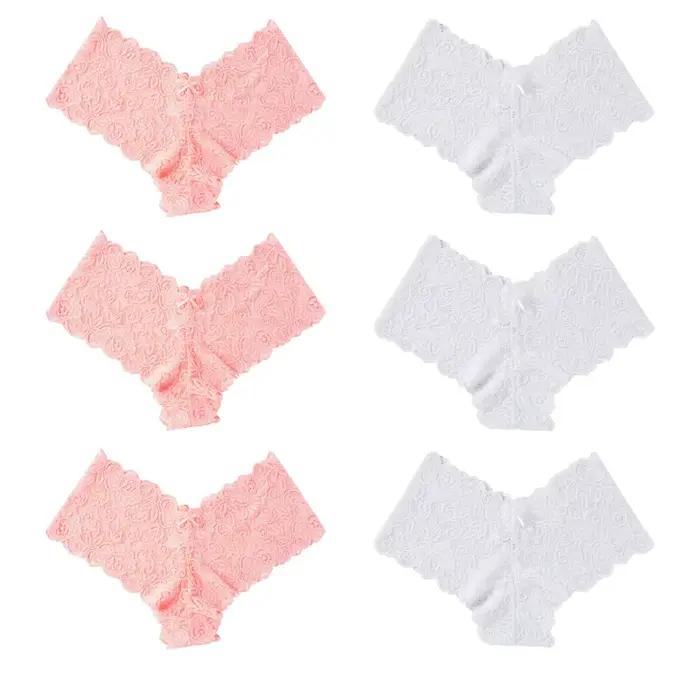 Lot de 6 Culottes Sexy en Dentelle pour Femme, Transparentes et Séduisantes, avec Découpes, Conforta