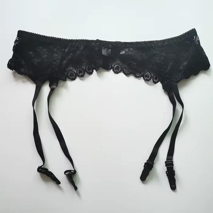 Porte-Jarretelles Réglable en Dentelle Florale Rétro pour Femme, Clips Arrière à Trois Rangées, Tail