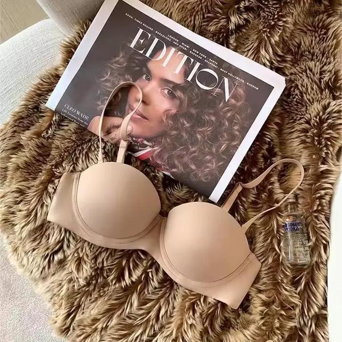 Soutien-gorge sans couture pour femmes, demi-bonnet, push-up, sous-vêtements doux pour femmes, 2 cro