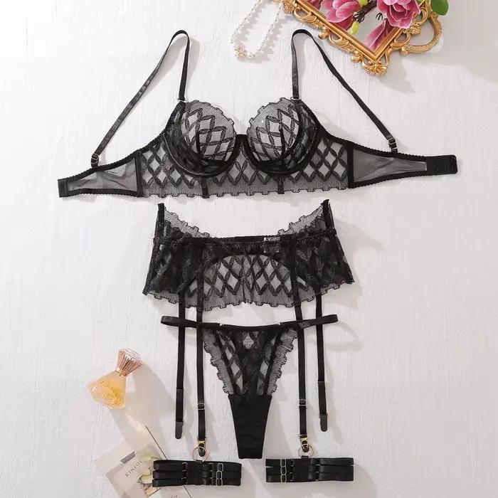 Ellolace Sexy femme Lingerie sous-vêtements délicats Ultra Sexy élégant attrayant poitrine bretelles
