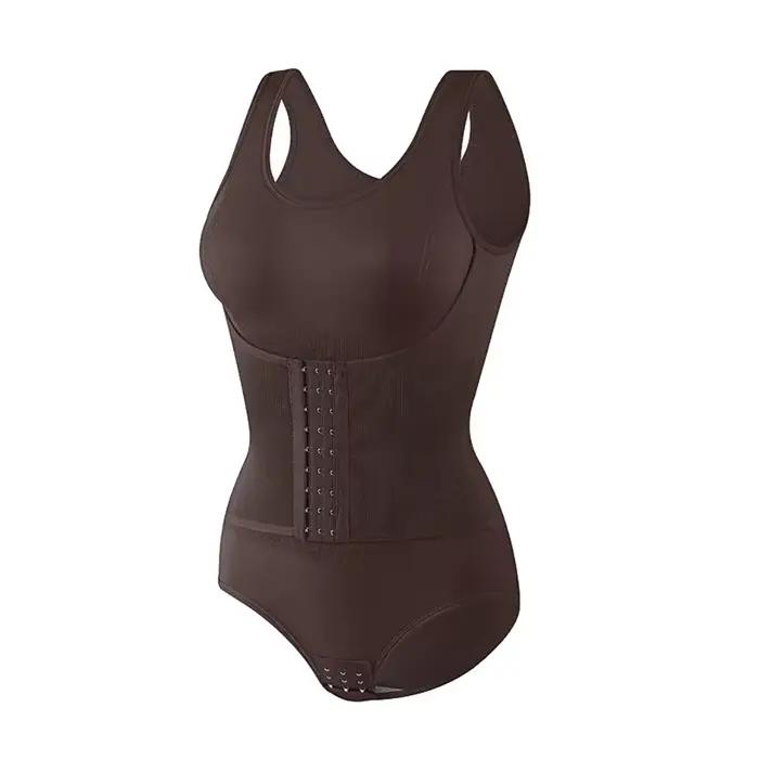 Nouveau Body Sculptant Amincissant pour Femme avec Fermeture Éclair et Ceinture, Effet Ventre Plat, 