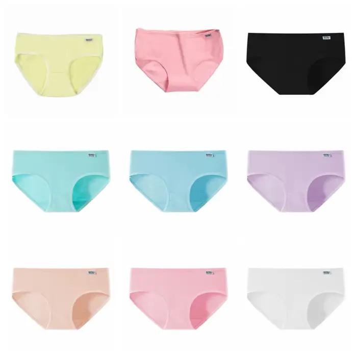 6 pièces à la mode couleur bonbon Simple culottes respirant Lingerie sous-vêtements femmes caleçons 