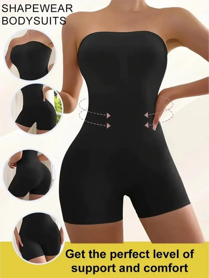 Body sculptant sans bretelles pour femme, style colombien, effet ventre plat et rehaussement des fes