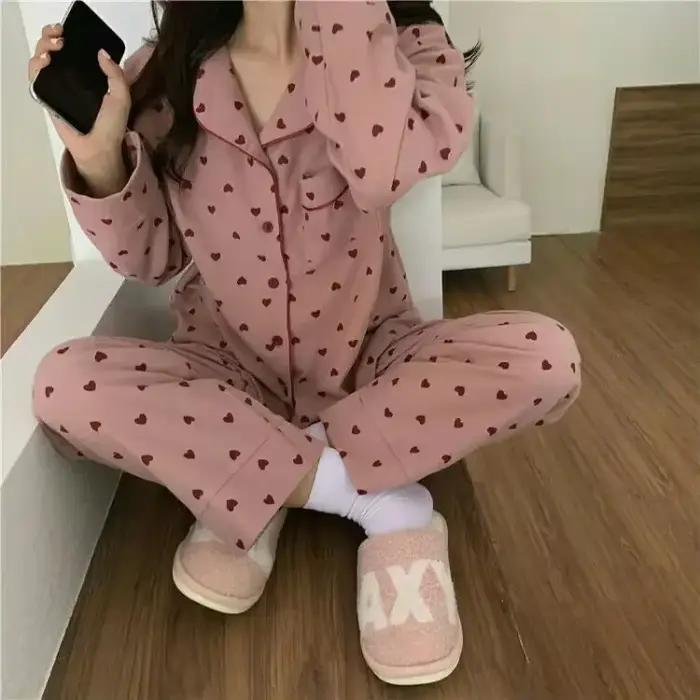 Pyjama doux grande taille pour femme, pantalon à manches longues, vêtements de maison, vêtements de 