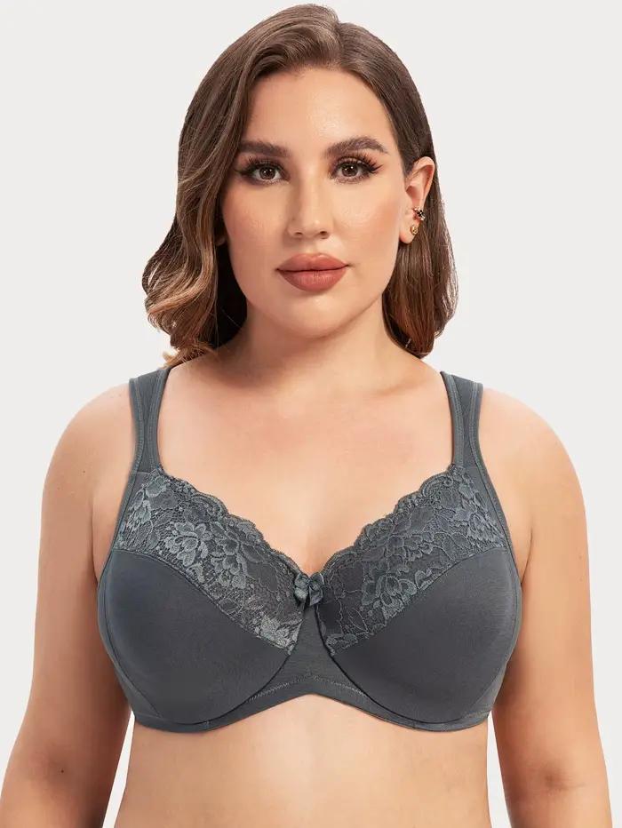 MELENECA Soutien-gorge à armatures à couverture complète pour femme, minimiseur, grande taille, dent