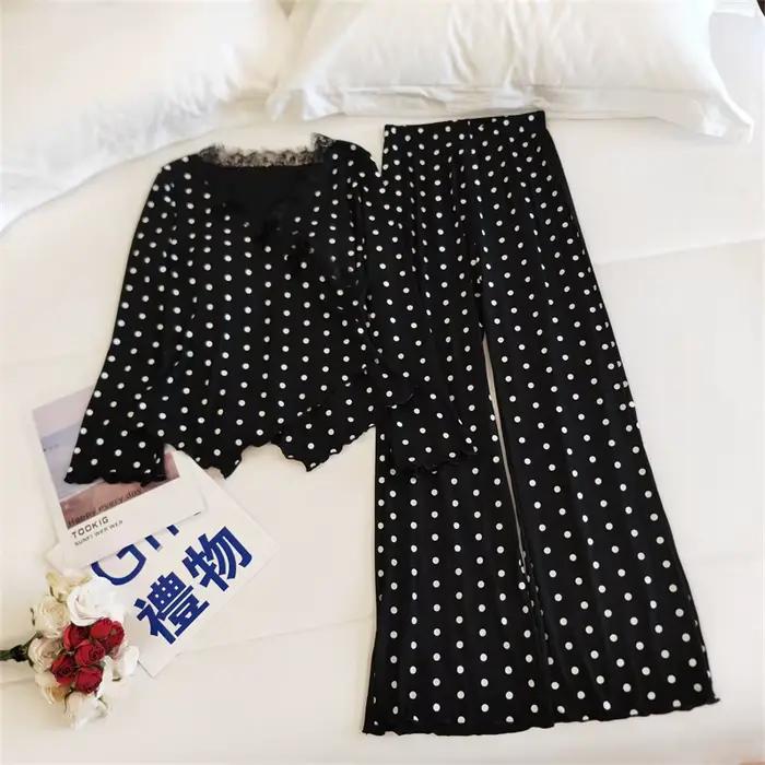 Pyjama princesse française, ensemble deux pièces Sexy avec coussin de poitrine pour femmes, vêtement