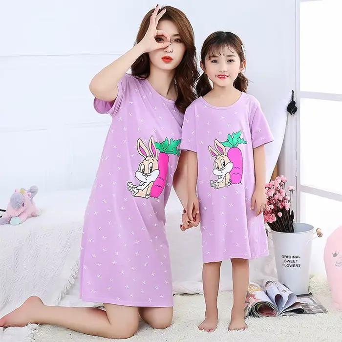 Robe de nuit d'été pour filles, vêtements de nuit pour la famille, pour adolescentes
