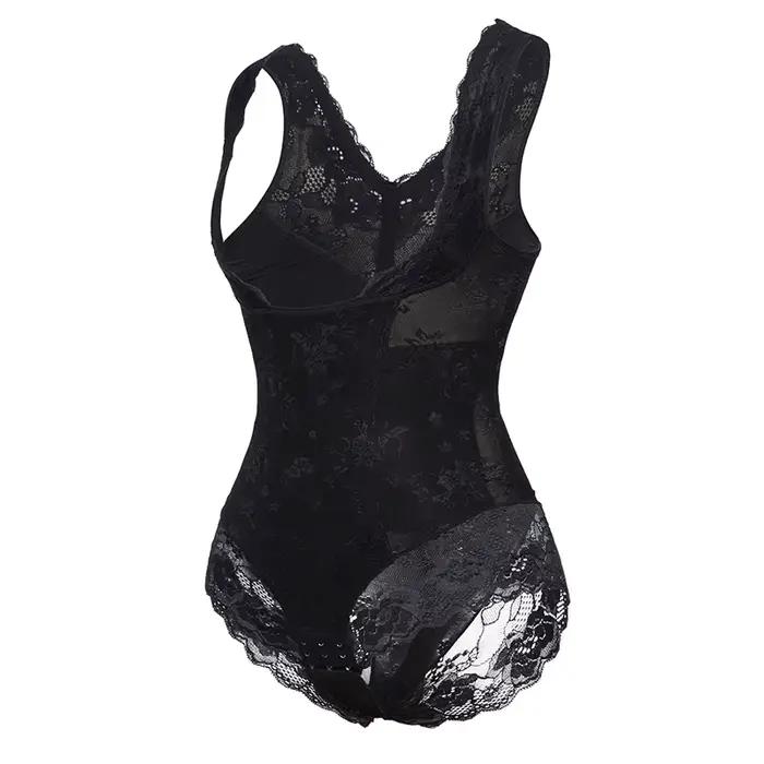 Body Shapewear en dentelle florale pour femmes, contrôle ferme du ventre, plus mince, buste ouvert, 