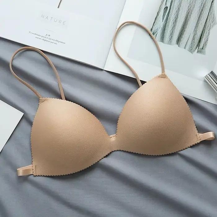 Soutien-gorge français à fines bretelles, lingerie pour filles, sexy, sans couture, une pièce