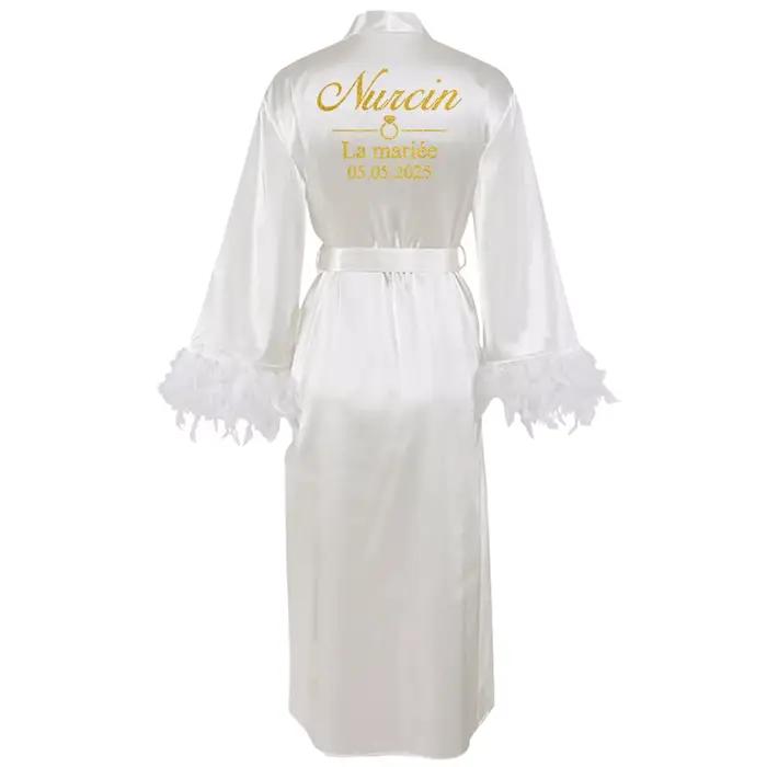 Peignoir personnalisé pour femmes, robe personnalisée avec nom et date, ajouter n'importe quel texte