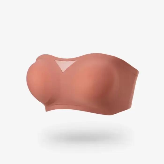 Soutien-gorge push-up sans bretelles en latex pour femmes, lingerie sans couture, bralette douce, fe