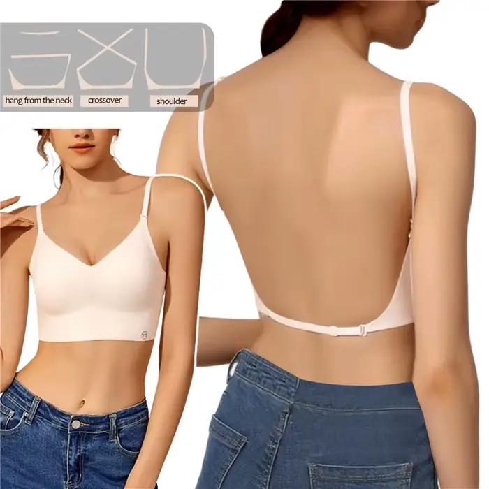 Soutien-gorge invisible pour femmes, soutien-gorge plongeant en U profond, haut sans dos pour robes,