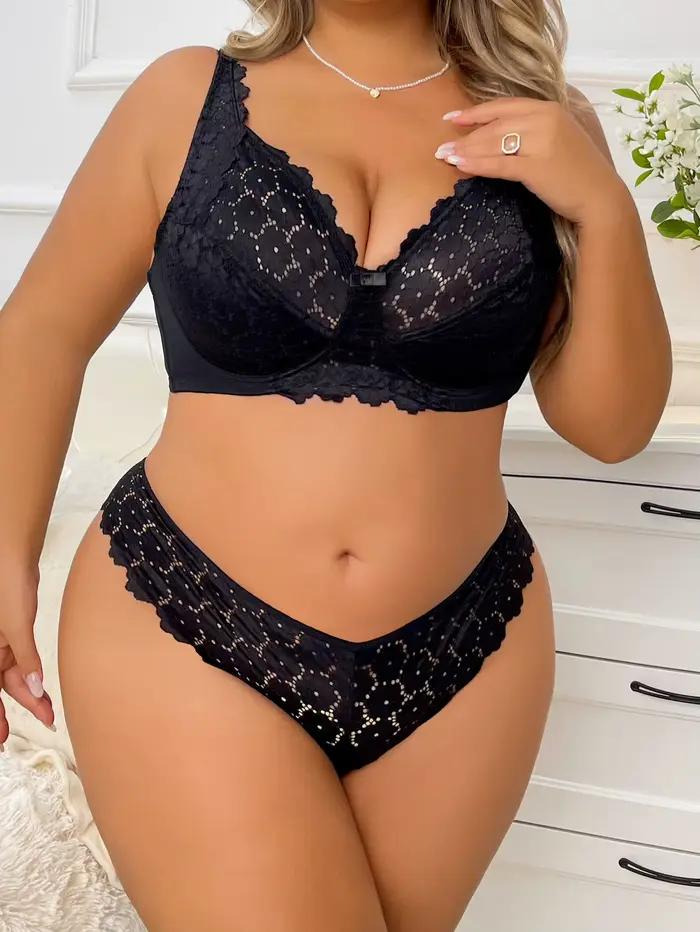Ensemble de lingerie en dentelle confortable, grande taille, grande poitrine, petit, respirant, régl