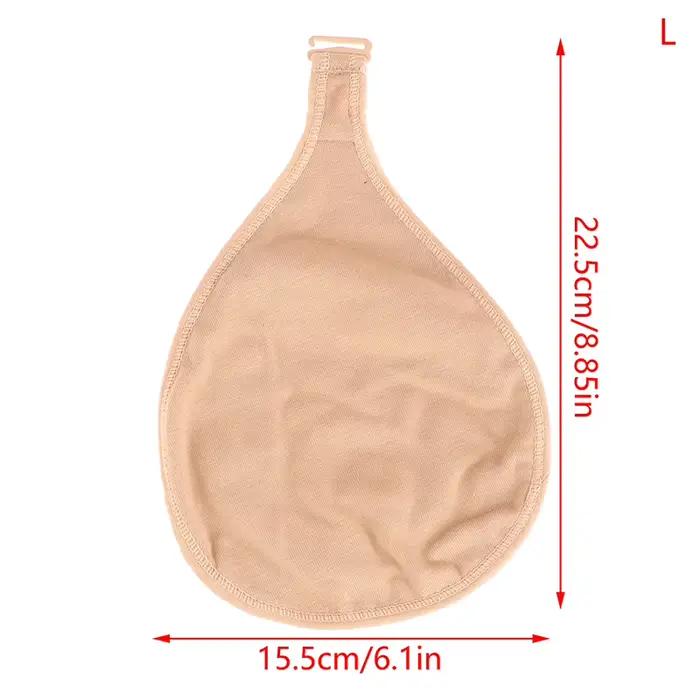 Étui de protection portable en coton doux et respirant pour prothèse mammaire, avec poche et crochet
