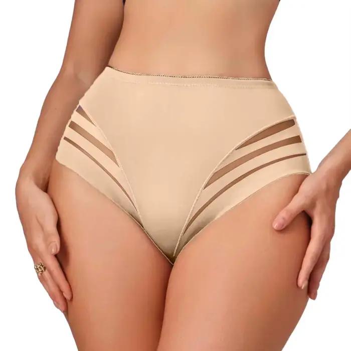 Culottes taille moyenne pour femmes, respirantes, transparentes, extensibles, avec contrôle du ventr