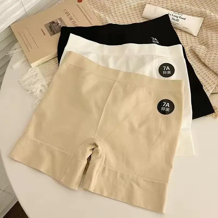 Culotte de sécurité antibactérienne en pur coton sans couture pour femme, coupe plate, fine, pour l'