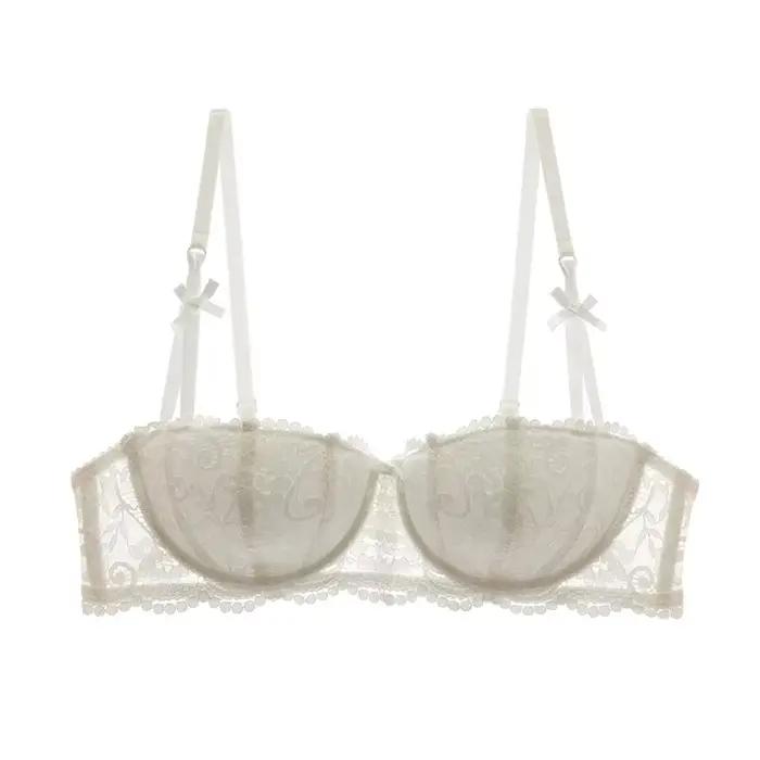 Soutien-gorge Balconette demi-tasse grande taille – Lingerie push-up sexy en coton pour femmes, ense