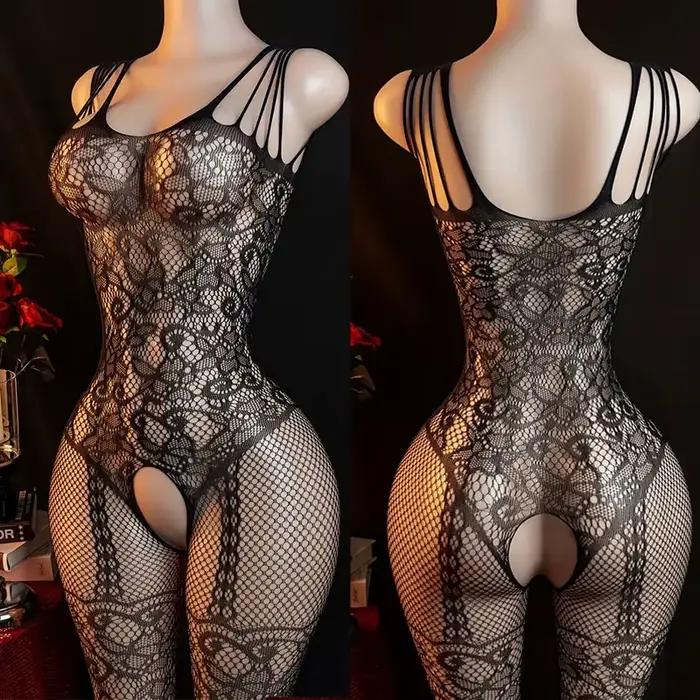 Costume de bondage transparent sans entrejambe pour adultes, lingerie sexuelle, bas de corps chauds,