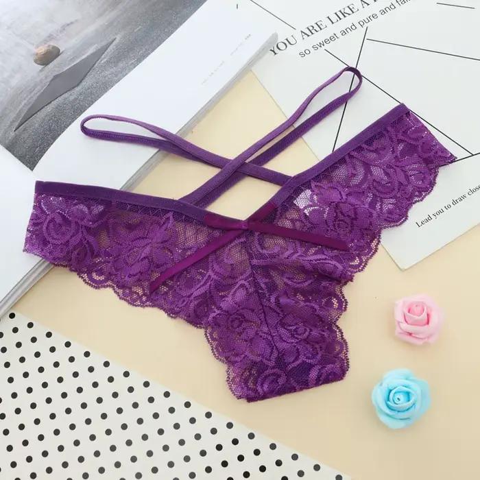 Sexy dames dentelle culottes sous-vêtements femmes string Sexy femme dentelle Lingerie tangas slips 