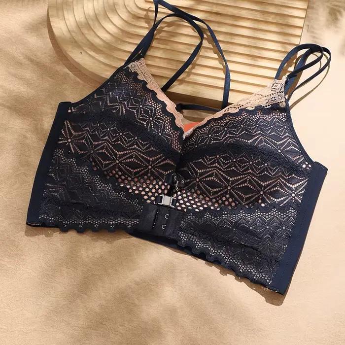 Soutien-gorge push-up en dentelle pour femme, soutien-gorge rembourré confortable, soutien-gorge à a