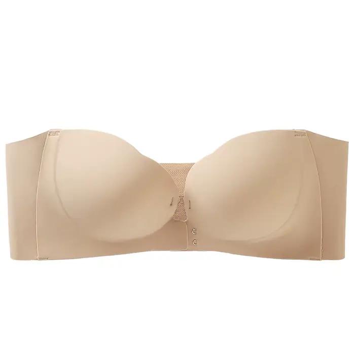 KUCLUT Soutien-gorge sans bretelles pour femme, double boucle frontale, 6 points antidérapants, 3 ni