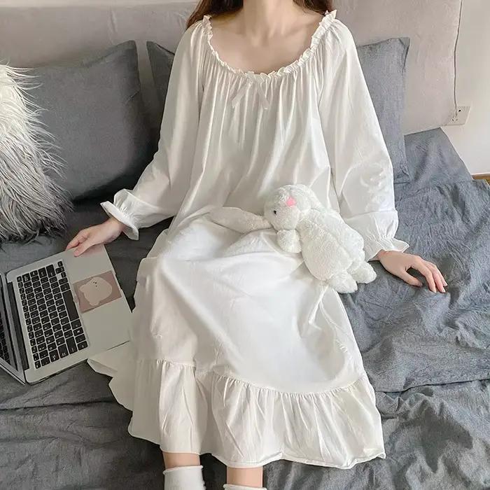 INS Nuissette – robe de Nuit ample à manches longues pour femmes, vêtements de Nuit, chemise de Nuit