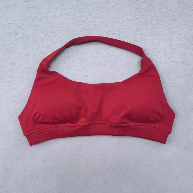 Soutien-gorge de sport pour femmes, sans couture, col licou, bretelles, Sexy, dos ouvert, rembourré,