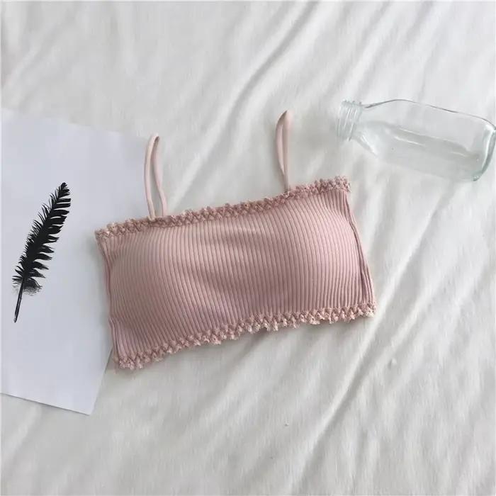 Soutien-gorge en coton pour femme, soutien-gorge tube, sous-vêtement à bretelles pour femme, débarde