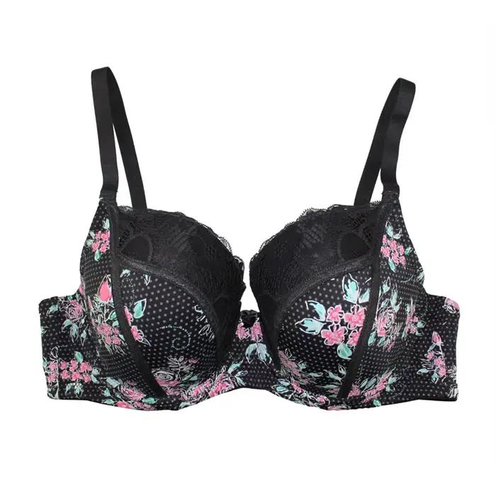 Soutien-gorge à armatures en dentelle, imprimé, Sexy, à la mode, Push-Up, bonnet 3/4, pour femmes, i