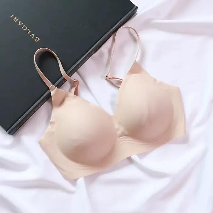InjBra 89% Mulberry Inj11% IQUE dex Lining for Women, 3/4 standardisation Bra Lining, Wire Free, Bei