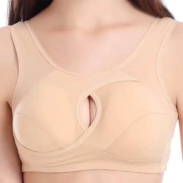Soutien-gorge push-up sans couture pour femme, soutien de sport antichoc, sous-vêtement de fitness, 