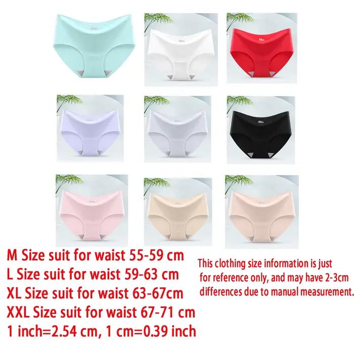 9 pièces culottes en soie glacée sans couture pour femmes respirant doux confort, culotte de couleur
