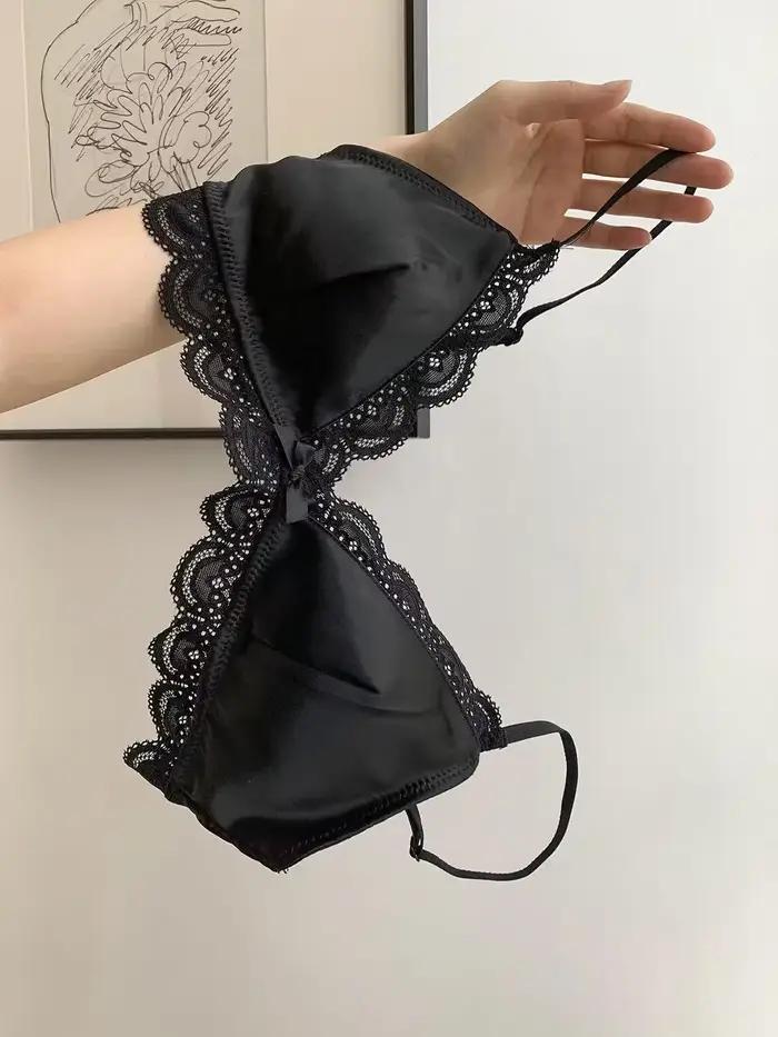 Soutien-gorge en dentelle à nœud triangle de style coréen pour femmes, petite poitrine, sous-vêtemen
