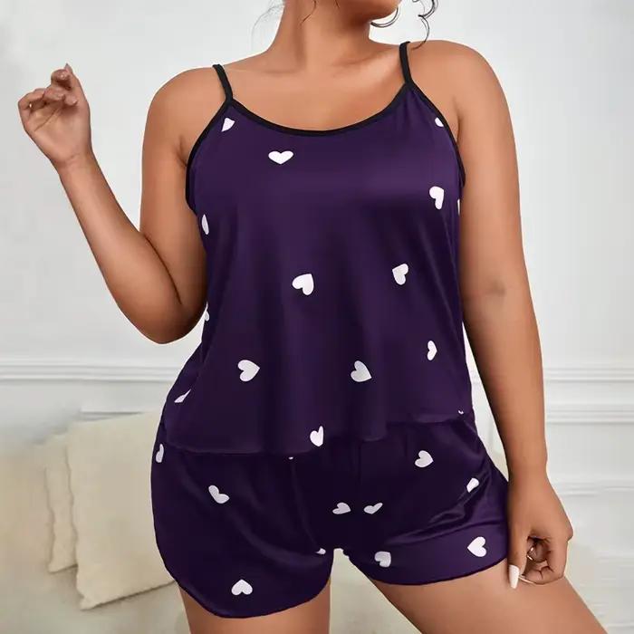 Grande taille pyjamas d'été grande taille femmes Pijama ensemble Sexy femmes sans manches vêtements 