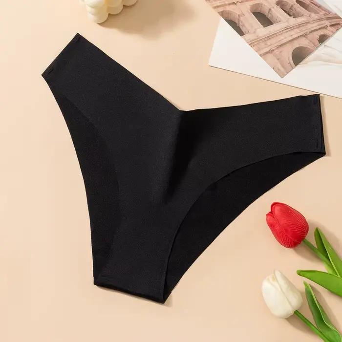 Culotte sans couture de type V sexy pour femmes, taille basse, culotte moulante pour femme, solide, 