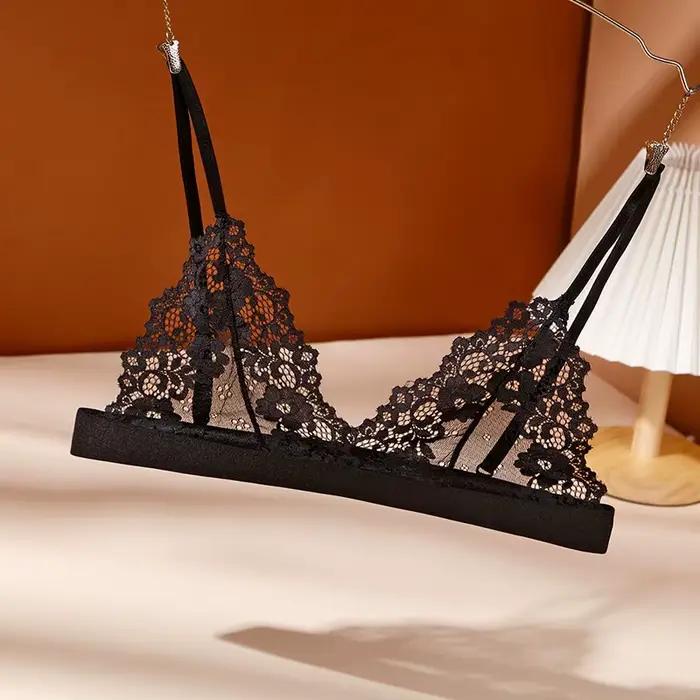 Soutien-gorge sexy en dentelle de style français pour femme, bonnet triangulaire, brassière 7.0, lin