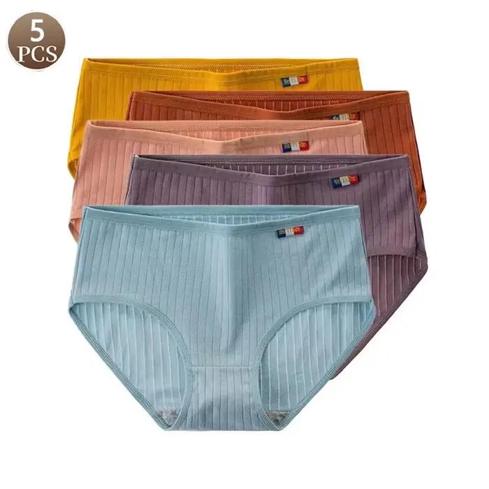 5 pièces femmes sous-vêtements en coton culotte sans couture culotte Sexy femme respirant couleur un