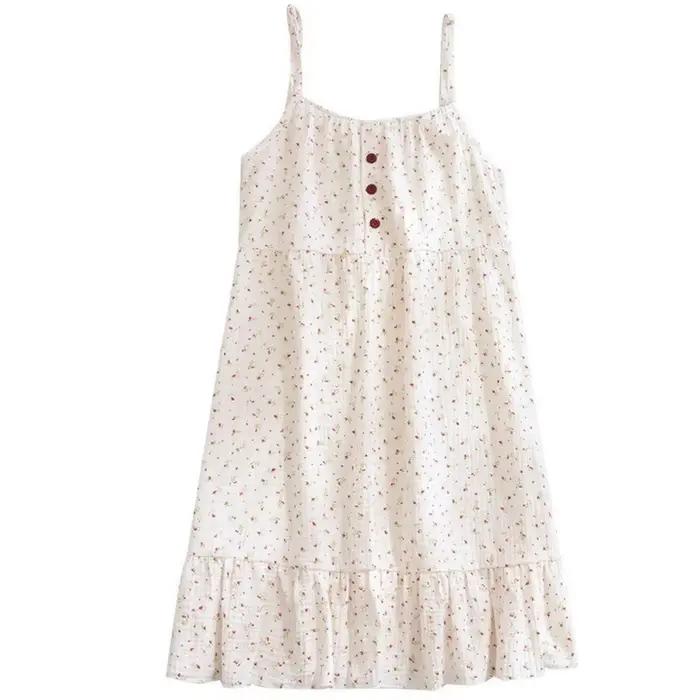Nouvelle chemise de nuit douce à imprimé floral, confortable et décontractée, jupe de nuit élégante 