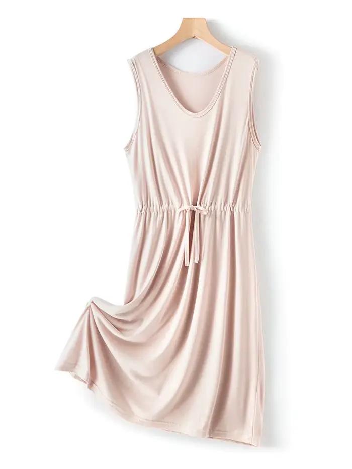 Robe de nuit en coton femme chemises de nuit sans manches chemise de nuit décontractée nouveaux vête