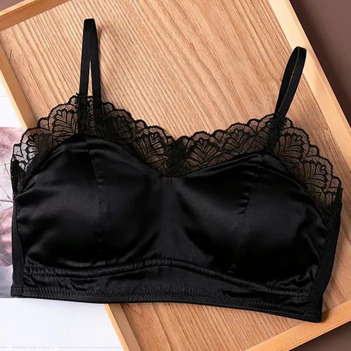 Soutien-gorge Bralette en dentelle pour femmes, 19 mamans, soie de mûrier, sans armatures, couvertur