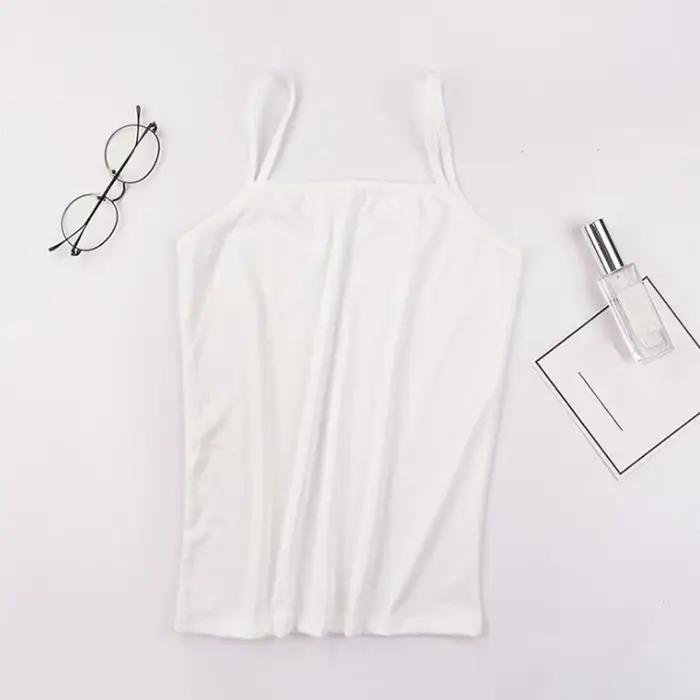 Top d'été sexy et respirant pour femme, camisole noire et blanche, couleur chair