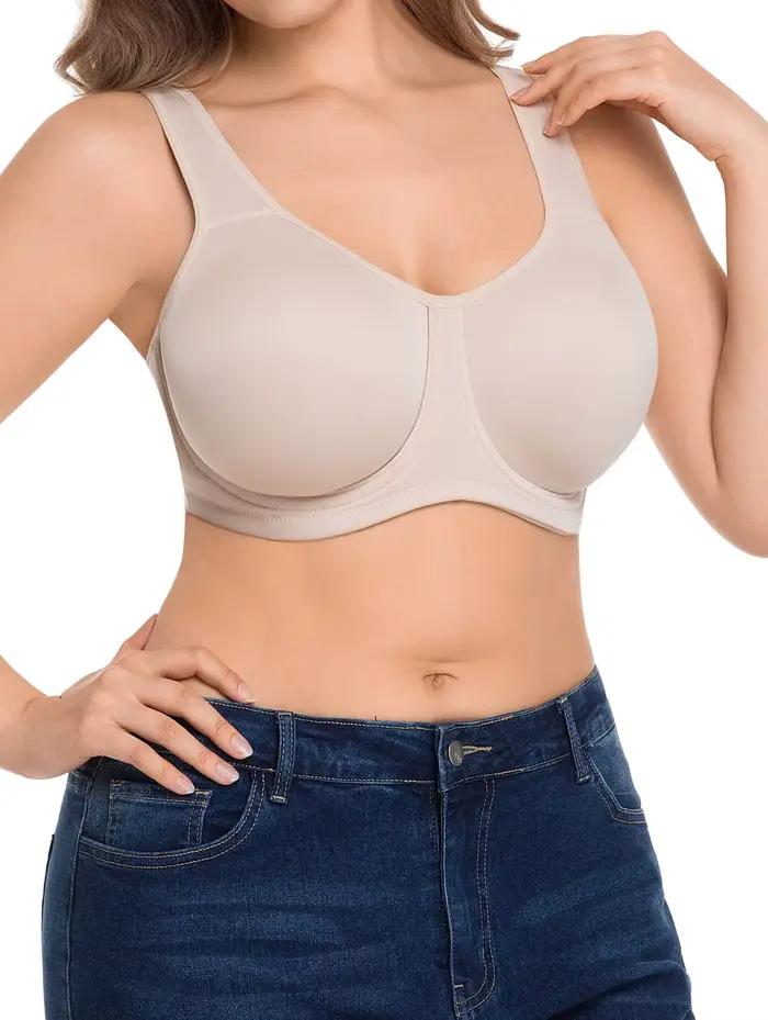 80EF-100CDEF Soutien-gorge sans coutures à armatures, bonnet complet, bretelles larges, effet lissan