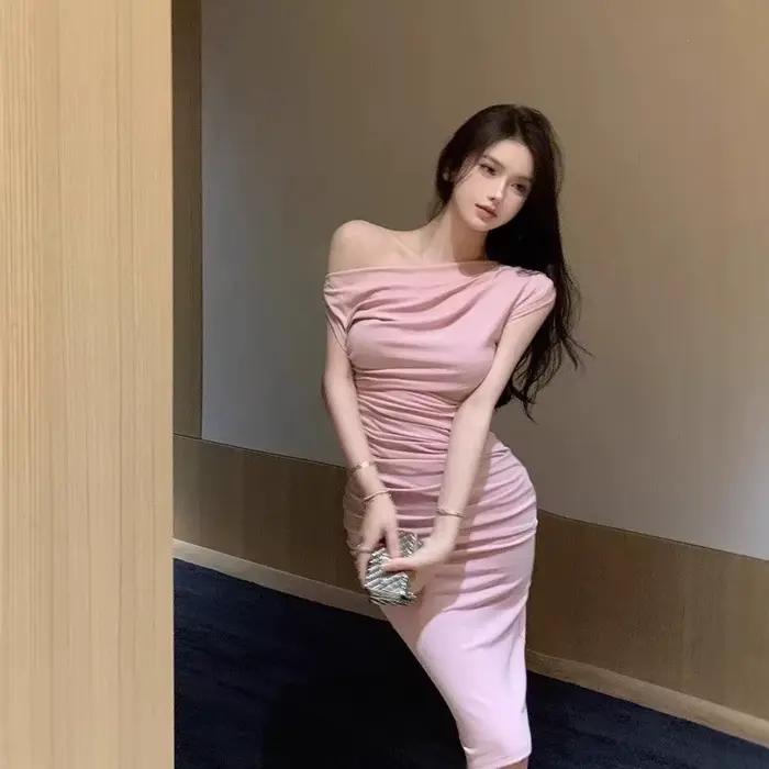 Robe moulante asymétrique sexy style Pure Desire, jupe courte taille haute en polyester, streetwear 