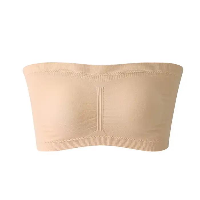 DOIAESKVE grande taille plus sans fil bustier tubulaire soutien-gorge sans bretelles femmes sans cou