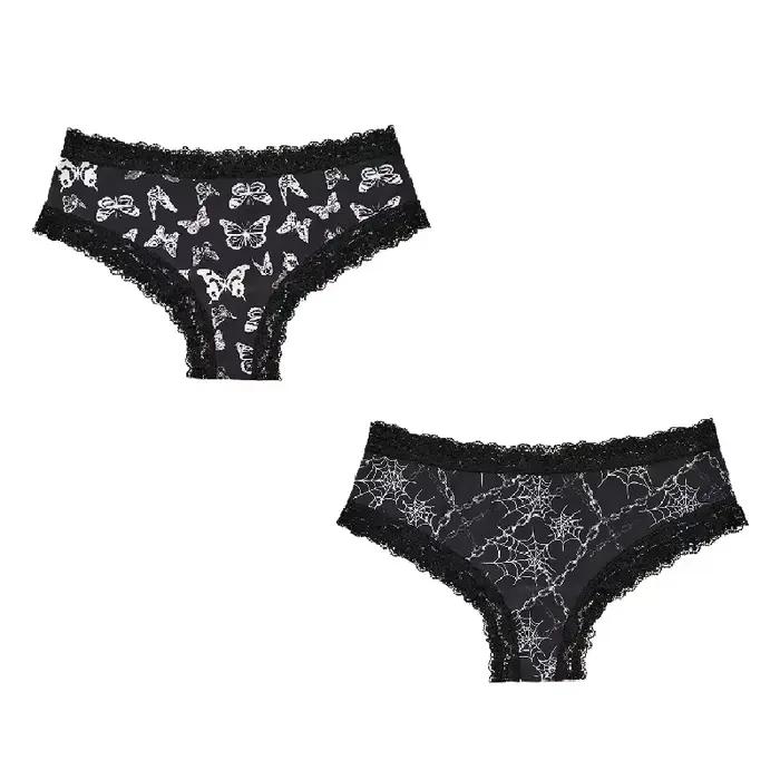 Ensemble de 2 pièces de Lingerie pour femmes, sous-vêtements Sexy en dentelle, fantôme chauve-souris