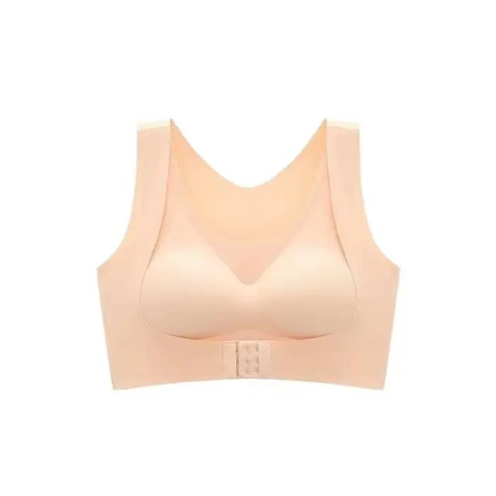 Soutien-gorge correcteur de posture à fermeture avant, dos croisé, antichoc, sans coutures, push-up 