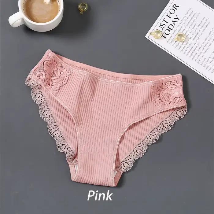 FINETOO-Sous-vêtement en coton et dentelle florale pour femme, culotte sexy et confortable, caleçon 