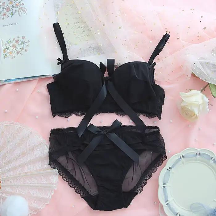 Ensemble de soutien-gorge et culotte à volants japonais, ensemble de sous-vêtements d'étudiant migno